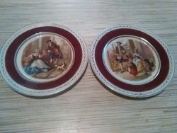 Régi Angol porcelán jelenetes tányérok.