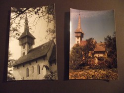 CSARODA. Református templom, 2 db képeslap, fotó