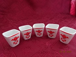Hollóháza porcelain brandy cup, heart pattern, height 4 cm. He has!