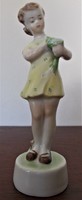 Zsolnay kék virágcsokros kislány figura 1930
