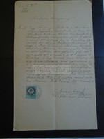 ZA313.9  Régi irat   VÁC -Hatzinger Sándor  fegyintézeti hivatalnok - Magyaróvár Zsámbék  1875