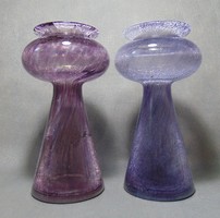 Retro karcagi fátyolüveg váza párban , nagy és ritka forma 