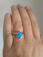 Gyönyörű valódi opál köves 925-ös ezüst gyűrű