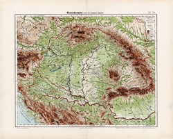 Magyarország hegy- és vízrajzi térkép 1906 (4), magyar, atlasz, eredeti, Homolka József, 