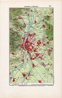 Budapest és környéke térkép 1906 (4), eredeti, atlasz, Magyarország, Homolka József, Pilis, Budaörs