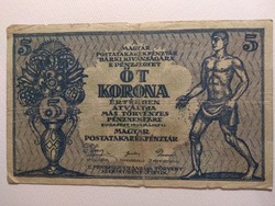 5 Korona 1919 Magyar Postatakarékpénztár