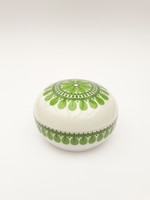 Alföldi retro porcelán bonbonier - zöld mintával, nagyobb méret (9,5 cm)