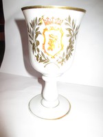 Caládi cimmered stemmed glass. Hand polished, painted, gilded