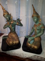 2db Indiai bronz szobor