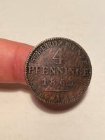 Porosz 4 pfenninge 1865 A