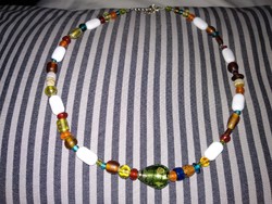 Egyedi színes üveg ékszer, női alkalmi nyaklánc muránói üveggel murano glass necklace