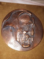 Kós Károly bronz plakett  11cm