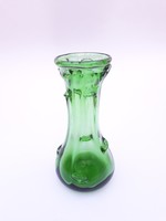 Midcentury modern design üvegváza - zöld retro váza