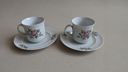 Alföldi porcelán mokkás csésze + alj 2 db ,róózsa mintás 
