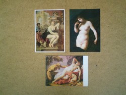 Old paintings on a postcard (postal clean postcard)