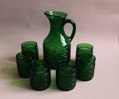 Zöld , üveg italos  készlet 