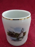 Wilhelmsburger austrian porcelain mini jug, velden a. Wörthersee with inscription. He has!