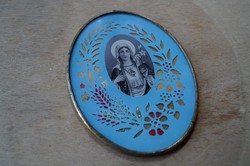 Our Lady - picture - copper frame.