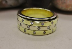 Special, rotatable 0.42ct brilliant-cut 14kt gold ring 11g