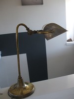 Régi réz bakár bank asztali lámpa