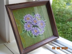 - Tapestry flower pattern with rectangular frame