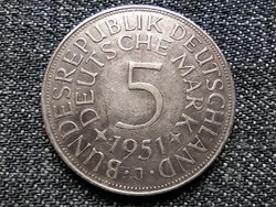 Németország NSZK (1949-1990) .625 ezüst 5 Márka 1951 J (id22966)