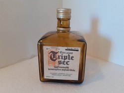 Retro likőrös üveg Triple Sec címkés palack