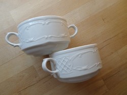 2 db fehér porcelán leveses csésze  2,5 dl