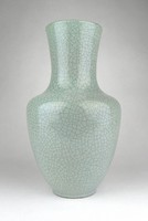 1B657 Jelzett art deco Karlsruhe majolika váza ~1950