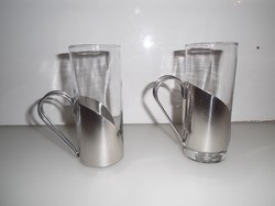 Glass - 2 pcs - poirot - herb tea mug - 2.5 dl - thick metal - thick glass - perfect
