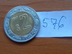 MEXIKÓ MEXICO 2 PESOS 2017 MO, BIMETÁL # 576