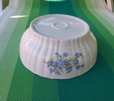 Zsolnay Gyönyörű nefelejcses porcelán pogácsás tál, paraszti dekoráció, Gyűjtői darab, nosztalgia 