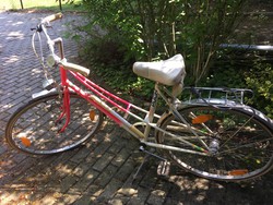 Pink and white puch paceline on women's bicycle
