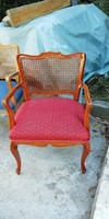 Antik nádfonat betétes chippendale karosszék ,szék