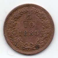 Ausztria 5/10 osztrák krajcár, 1885