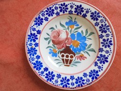 Apátfalvi rózsa kosaras kerámia fali tányér