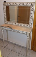 Beautiful marble flat burst white console table + mirror; either toiletries or dressing table