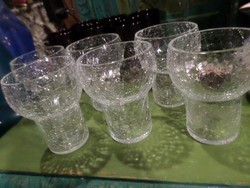 6 db repesztettüveg üdítős pohár , kb 2 dl-es , retro darabok . 