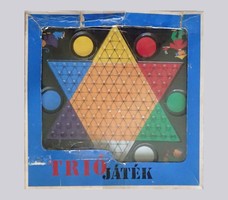 Régi, ritka, Triál által kiadott Trió játék 3 db játéktáblával: Malom, Maya 6 x 6 , Kína-Sakk