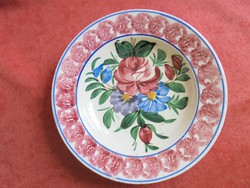 Rózsás porcelán Miskolcz fali tányér