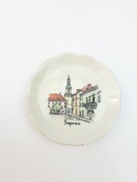 Aquincum retro porcelán szuvenír - Sopron nyaralási emlék tányérka