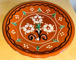 Beautiful hand-painted glazed wall plate 17 cm Óbuda v posta