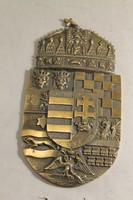 Bronz magyar koronás fali-címer 38 