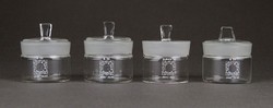 1B261 Régi dugós gyógyszertári Jena Glas hőálló patika üveg készlet 4 darab