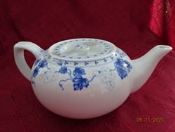 Kínai porcelán, kék levélmintás teáskanna, magassága 8 cm. Vanneki!