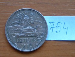 MEXIKÓ MEXICO 20 CENTAVOS 1965 MO, BRONZ TEOTIHUACAN 10 g, 28,5 mm # 754