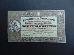 Svájc 5 frank 1951 Szép ropogós bankjegy 