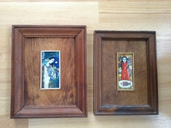 Rádóczy Mária miniatűr tűzzománc képek párban