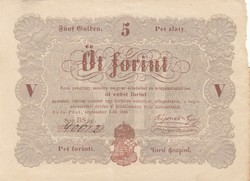 Kossuth Lajos 5 forint bankjegy barna nyomat 1848 Szabadságharc