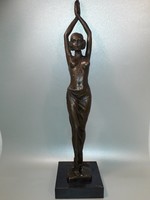 D.H.Chiparus - Táncosnő - Art Deco bronz szobor nagy méretű szignózott
